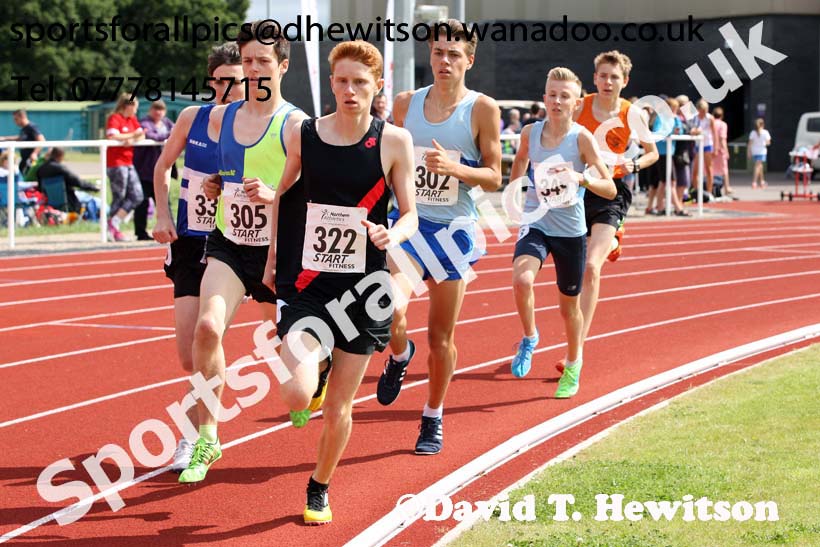Mens under-17s 1500 metres, Northern Under-13s, U-15s and 17s Championships. Photo: David T. Hewitson/Sports for All Pics